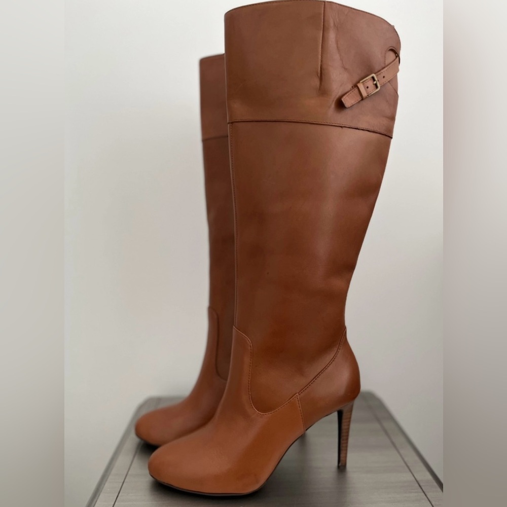 LAUREN Ralph Lauren Brown Leather Knee-High Boots - Picture 5 of 11